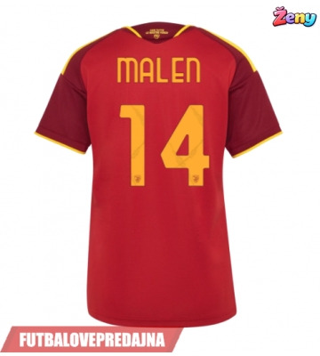 Lacne Ženy Futbalové dres AS Roma Donyell Malen #14 2026-27 Krátky Rukáv - Domáci